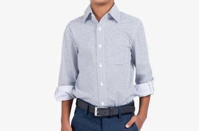 Appaman Kids' Shark Frenzy Button Up Shirt In White In Yellow
