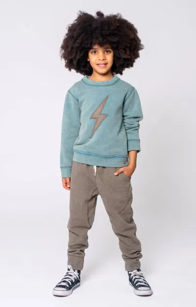 Appaman Kids' Sidewalk Lightening Bolt Sweatpants In Warm Grey In Gray