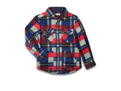 Appaman Snow Fleece Shirt (toddler/little Kid/big Kid) Boy's Clothing Cherry Blue Check : 14 Big Kid, Polyes In Multi