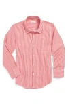 Appaman Standard Gingham Check Shirt In Red Check