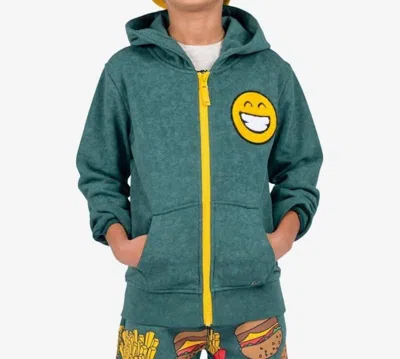Appaman Kids' Strivers Playful Hoodie Jacket In Dark Green