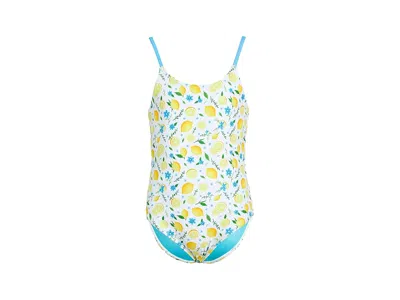 Appaman Taylor Swimsuit (toddler/little Kid) Girl's Swimsuits One Piece Lemon Zest : 5 Little Kid, Polyester In White