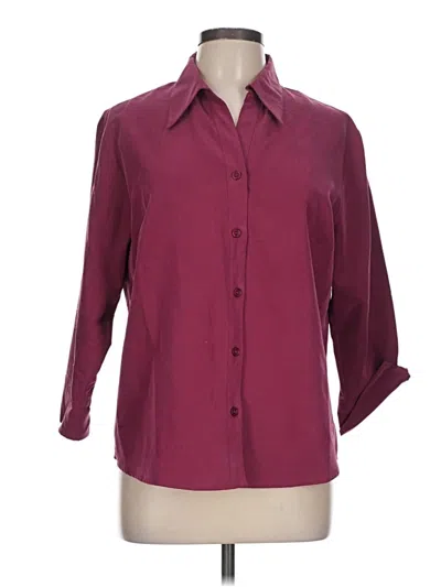 Pre-owned Apparenza 3/4 Sleeve Button Down Shirt In Burgundy