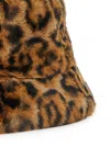 Apparis Amara Brown Bucket Hat With Leo Print In Eco Fur Woman In Brown