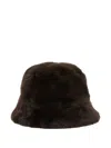 Apparis Amara Brown Bucket Hat In Ecofur Woman In Brown
