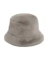 Apparis Amara Faux Fur Bucket Hat In Gray