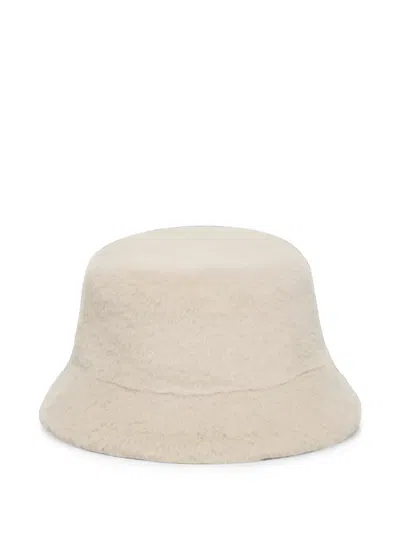 Apparis Kids' Amara Faux-fur Bucket Hat In Neutral