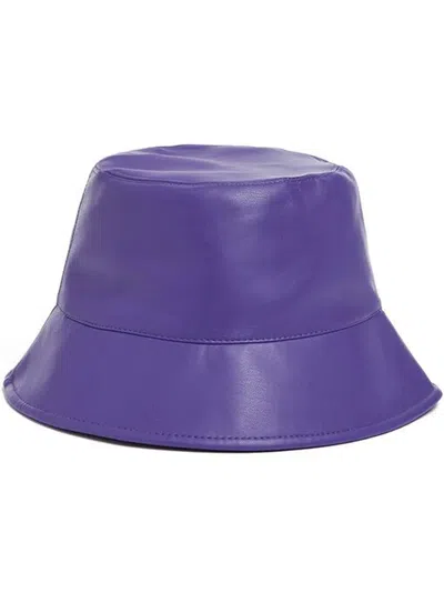Apparis Amara Leather-effect Bucket Hat In Violett