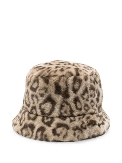 Apparis Amara Leopard-print Bucket Hat In 中性色