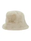 Apparis Amara White Bucket Hat In Ecofur Woman In Neutral
