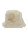 Apparis Amara White Bucket Hat In Ecofur Woman In Neutral