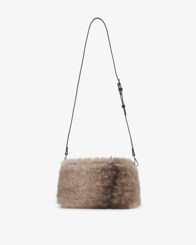 Apparis Amelia Mink Crossbody Bag In Noir/grey Mink