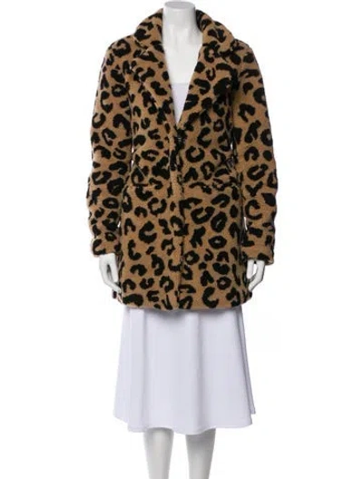Pre-owned Apparis Animal Print Coat In Brown
