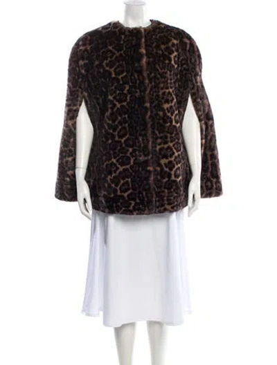 Pre-owned Apparis Animal Print Coat In Brown