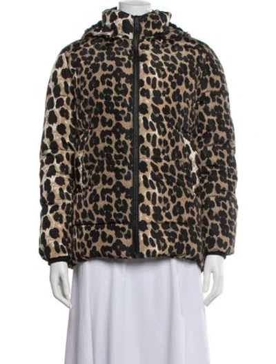 Pre-owned Apparis Animal Print Down Jacket In Multi