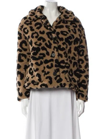 Pre-owned Apparis Animal Print Faux Fur Jacket