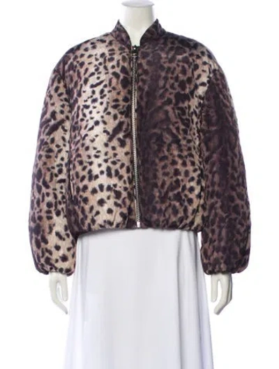 Pre-owned Apparis Animal Print Faux Fur Jacket In Multi