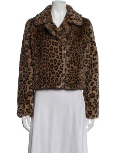 Pre-owned Apparis Animal Print Faux Fur Jacket In Multicolor