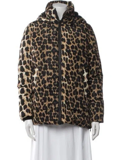 Pre-owned Apparis Animal Print Faux Fur Jacket In Neutral