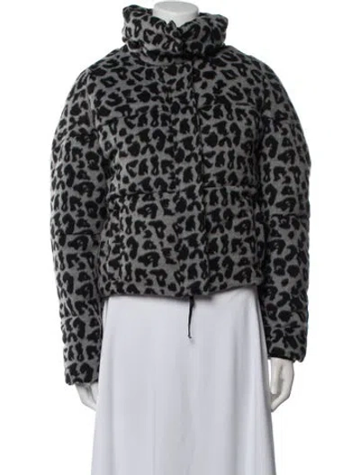 Pre-owned Apparis Animal Print Faux Fur Jacket W/ Tags In Black