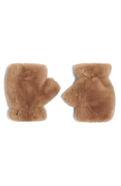 Apparis Ariel Faux Fur Fingerless Gloves In Brown