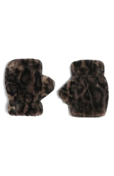 Apparis Ariel Faux Fur Fingerless Gloves In Brown