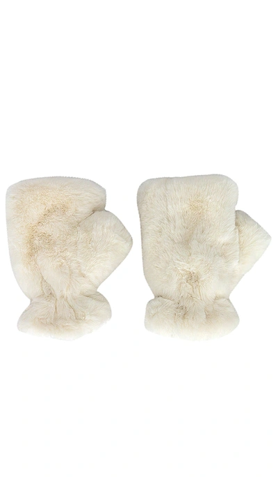 Apparis Ariel Faux Fur Gloves In Ivory