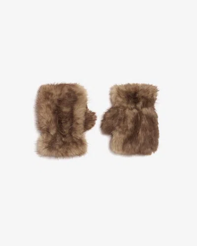 Apparis Ariel Mink Fingerless Gloves In Brown