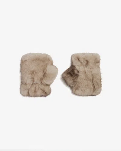 Apparis Ariel Mink Fingerless Gloves In Grey Mink