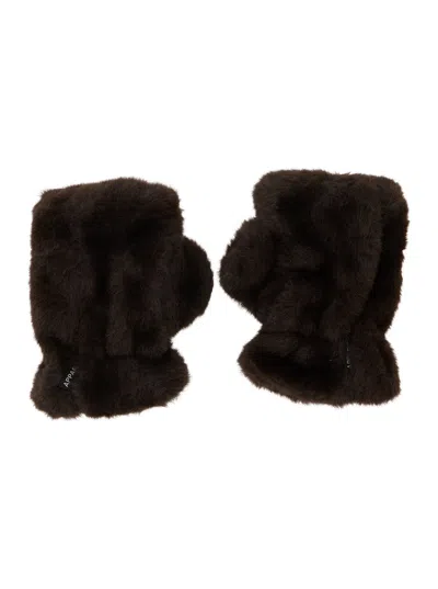 Apparis Ariel Tech Fabric Fingerless Gloves For Women In Brown