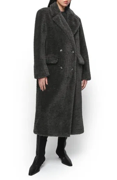 Apparis Lana Organza Leopard Trench Coat Dark Leopard In Black