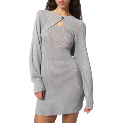 Apparis Banks Rib Bolero In Silver
