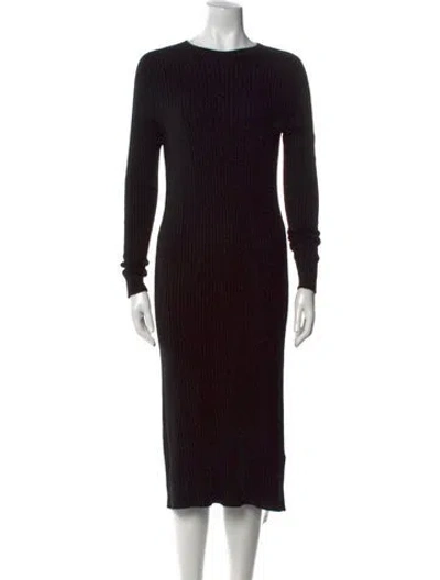 Pre-owned Apparis Bateau Neckline Midi Length Dress W/ Tags In Black