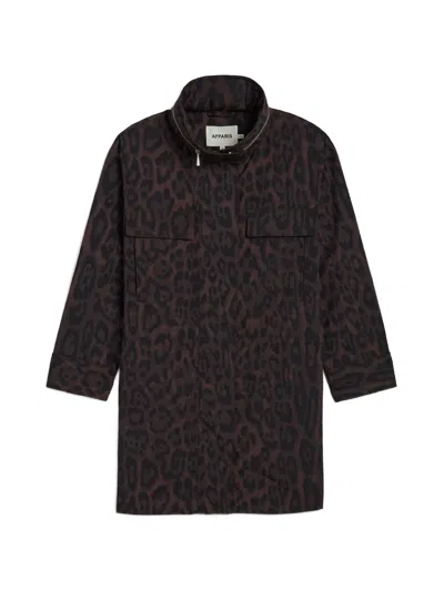 Apparis Bea Leopard-print Raincoat In Brown