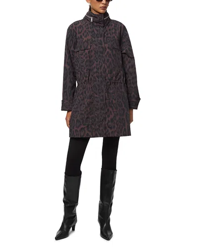 Apparis Bea Leopard Rain Jacket In Black