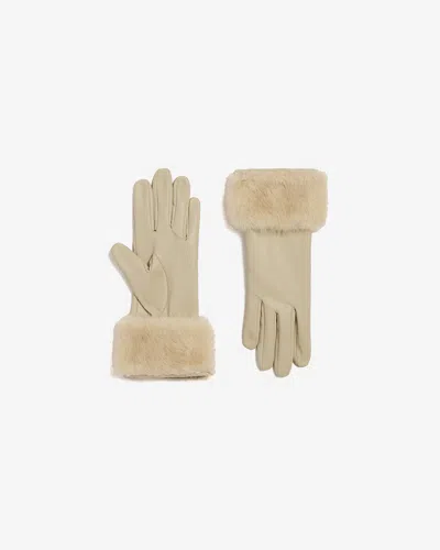 Apparis Betty Shaved Mink Gloves In Beige/latte Multi