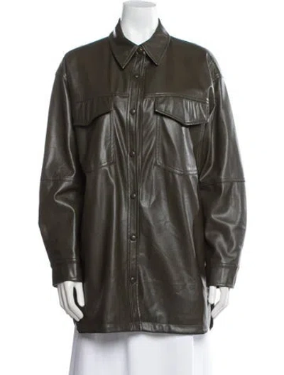 Pre-owned Apparis Biker Jacket In Green