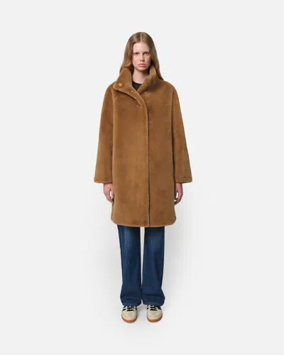 APPARIS BLAIR CAMEL MID-LENGTH COAT