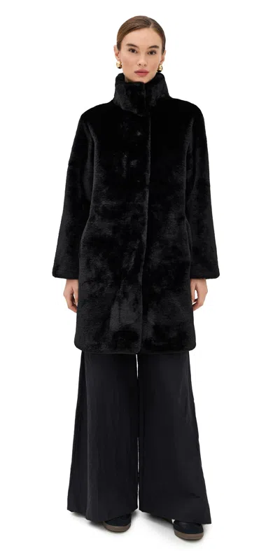 Apparis Blair Faux Fur Coat Noir In Black