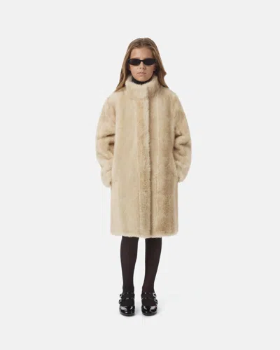 Apparis Blair Kids Shaved Mink Coat In Latte Multi