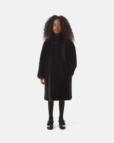 Apparis Blair Kids Shaved Mink Coat In Noir Multi