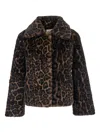 Apparis Blair Leopard Coat In Black