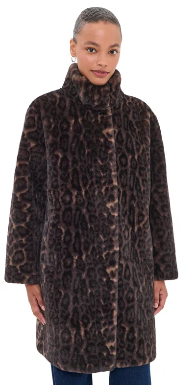 Apparis Blair Leopard Coat Dark Leopard In Animal Print