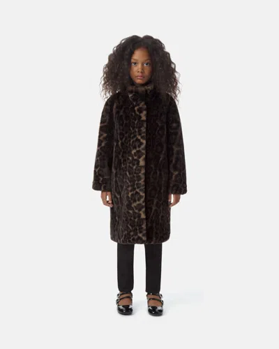 Apparis Blair Leopard Kids Coat In Dark Leopard