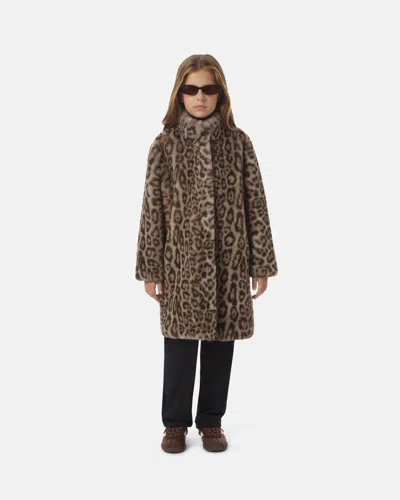 Apparis Blair Leopard Kids Coat In Light Leopard