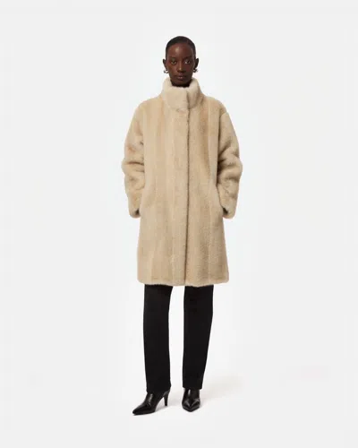 Apparis Blair Shaved Mink Coat In Latte Multi
