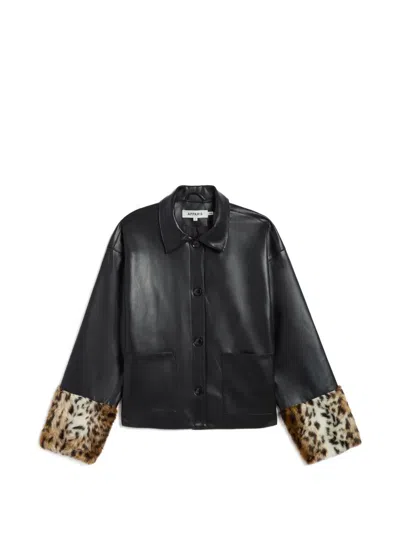 Apparis Bobbie Leopard-cuff Overshirt In Animal Print