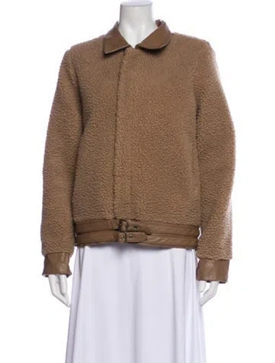 Pre-owned Apparis Bomber Jacket In Brown