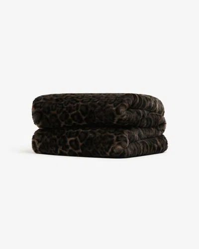 Apparis Brady Dark Leopard Blanket In Black