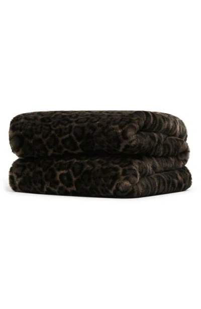 Apparis Brady Faux Fur Throw Blanket In Black
